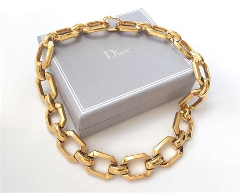 gold dior chain necklace|christian Dior choker necklaces.